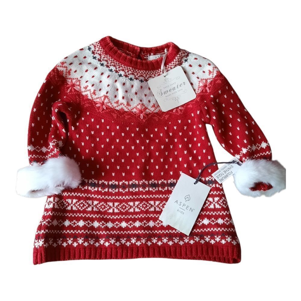 Aspen Red and White Kids Dress